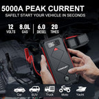 P100 Car Jump Starter, 5000A Peak Lithium Jump Starter Battery Pack - Image 2