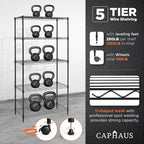 CAPHAUS 3/4/5-Tier Adjustable Height Wire Shelving Unit, Wire Rack Shelving - Image 6