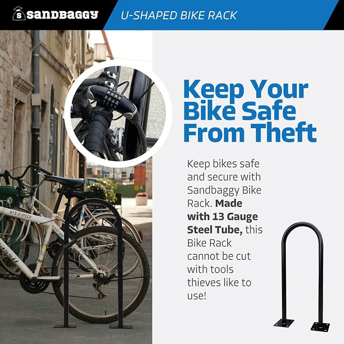 Sandbaggy In Ground Bike Rack | U Shaped, Commercial, 1 Loop, Galvanized Steel - Image 5