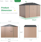 U-MAX 8x6 Storage Sheds & Outdoor Storage, Small Outdoor Storage Garden Outside - Image 5
