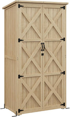 Wooden Garden Shed, Outdoor Storage Cabinet - Image 6