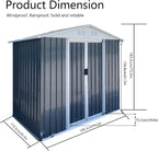 6x4 FT Outdoor Storage Shed, Metal Garden Shed - Image 4