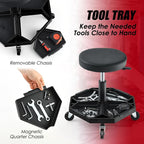 IRONMAX Rolling Mechanic Stool, Adjustable Shop Stool Creeper Seat - Image 4