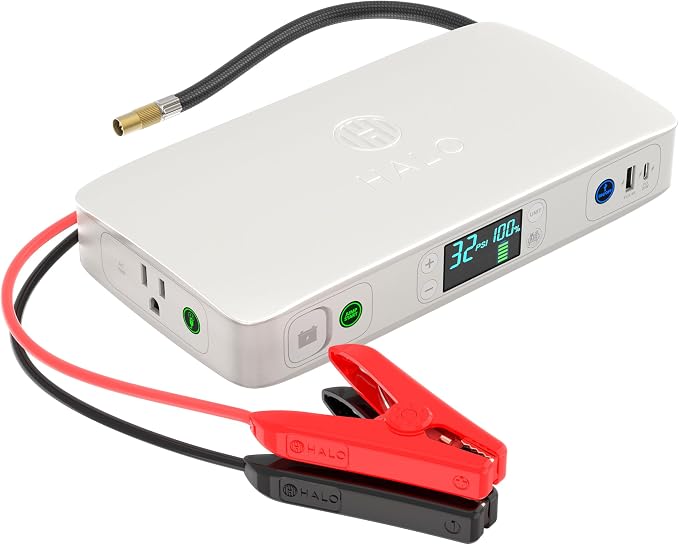 HALO Bolt Ultimate 2 Portable Car Battery Jump Starter | 130 PSI Air Compressor by Halo
