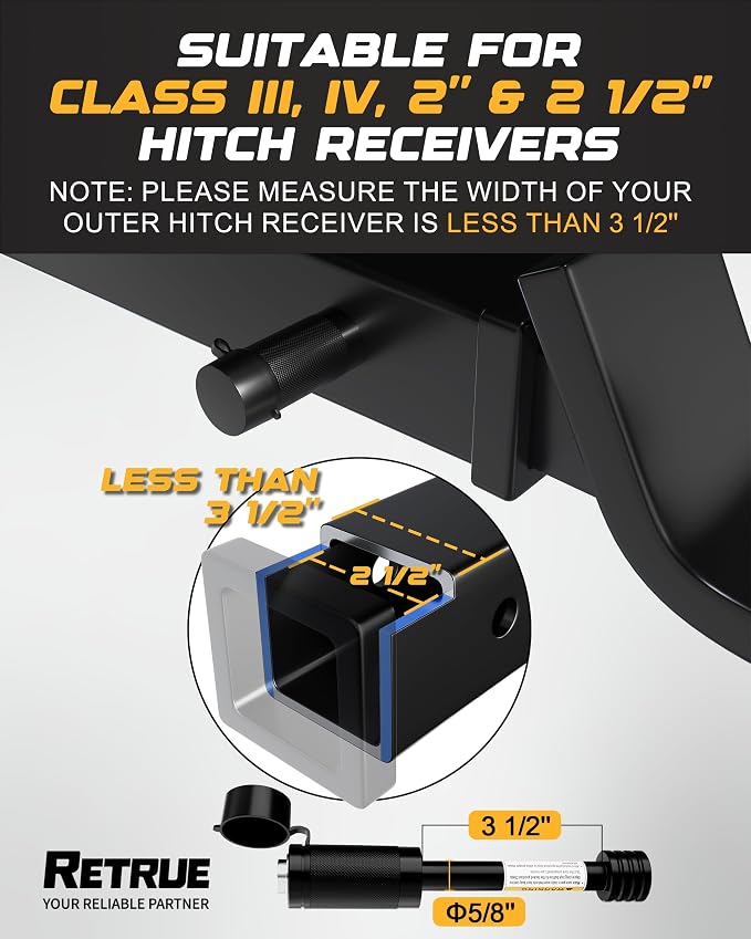 RETRUE Trailer Hitch Locks, 5/8" Locking Hitch Pin - Image 2