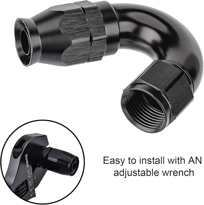 EVIL ENERGY 10AN 150 Degree PTFE One Piece Full Flow End Hose Fitting Aluminum - Image 6