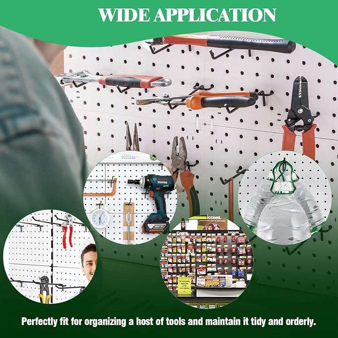 50Pcs 2"/5CM Pegboard Hooks Assortment Set, Metal Peg Board Hooks - Image 7