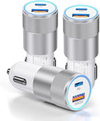 3-Pack Car Charger, Ancekoy 38W Dual Port Fast Charge PD & QC 3.0 Car Adapter by Ancekoy