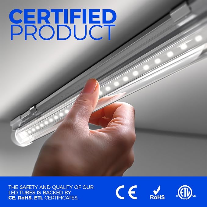 Barrina 8FT LED Shop Light, 100W 15000LM 6500K Super Bright White, Linkable T8 - Image 5