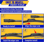 2 wipers Replacement for 2017-2018 2021 Toyota Prius Prime, Windshield Wiper - Image 8