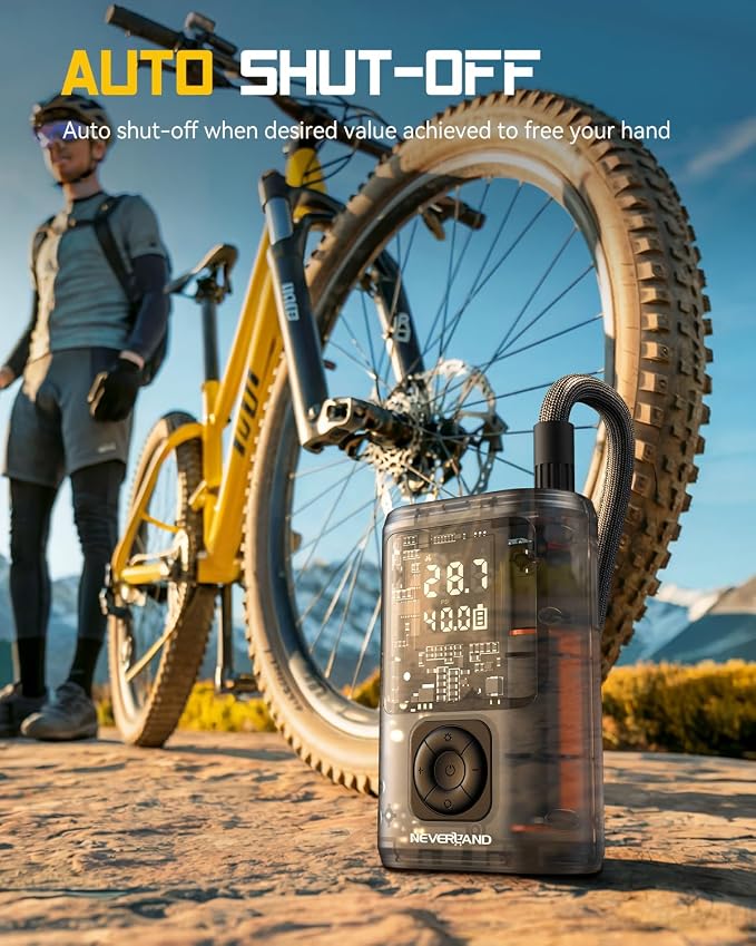 NEVERLAND Tire Inflator Portable Air Compressor - 12000mAh 150PSI Auto Air Pump - Image 4