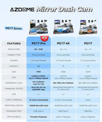 AZDOME PG17 Pro Mirror Dash Cam Front and Rear - Image 3