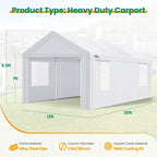 COBIZI Carport Canopy 12x20 Heavy Duty Portable Garage - Image 6