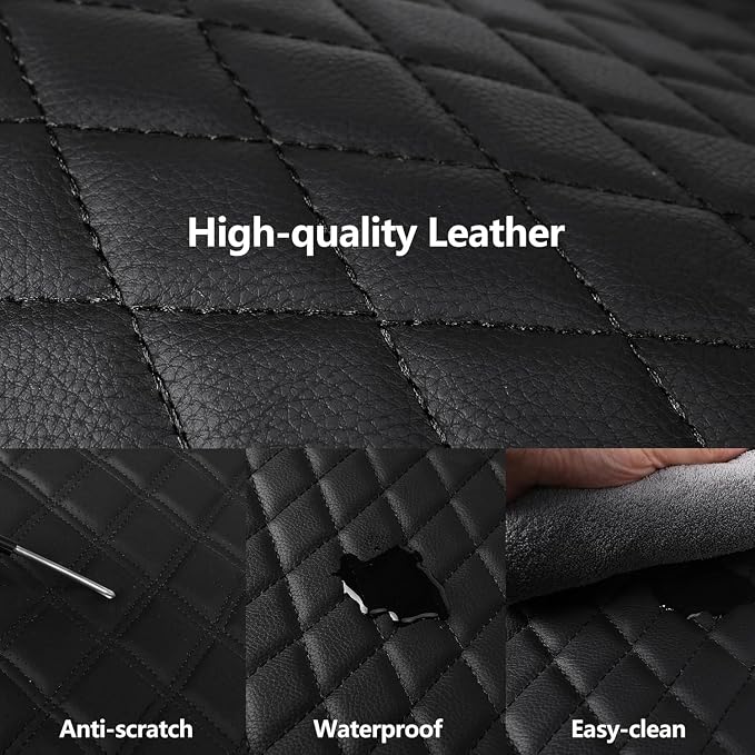 Leather Car Seat Covers, Breathable and Waterproof Seat Cover Full Set - Image 5