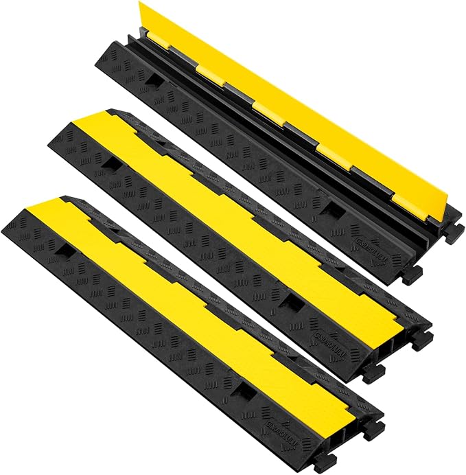 2 Channel 3 Pack Cable Protector Ramp Traffic Wire and Hose Ramp Cord Cover by GINDAOLULU