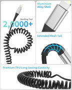 Coiled USB C to Lightning Cable - Image 4