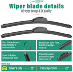 22" 22" 11" Windshield Wiper Blades Replacement - Image 3