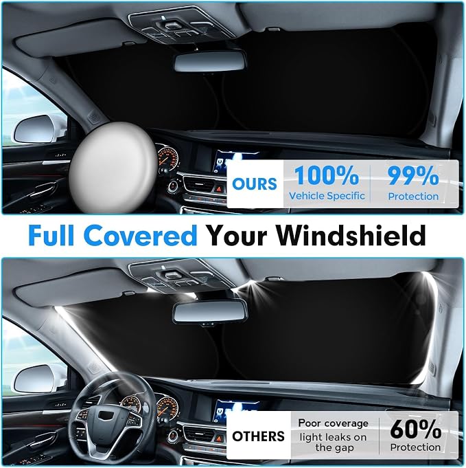 KUST Windshield Sun Shade for 2015-2020 Ford F150 Accessories Pickup Truck - Image 4