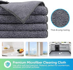 HOMEXCEL Grey Microfiber Cleaning Cloth, 12 Pack Premium Microfiber Towels - Image 2