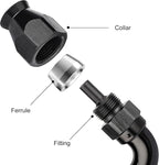 EVIL ENERGY 4AN 120 Degree PTFE One Piece Full Flow End Hose Fitting Aluminum - Image 2