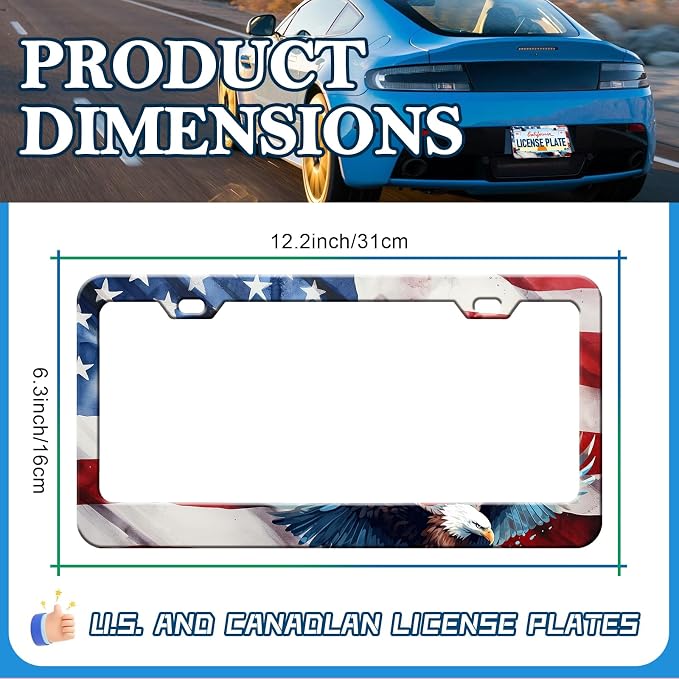 American Flag Eagle License Plate Frames - Image 2