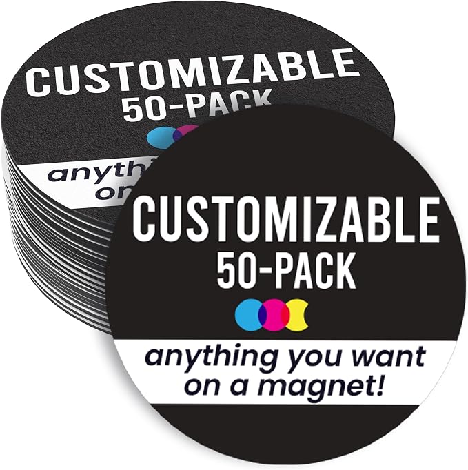 Magnet Me Up Customizable 30 Mil Round Magnet- 5”, 50 PK Weatherproof Car Magnet by MagnetMeUp