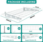 EVERHANGER Wall Mounted Garage Shelves, 2 x 4 ft Metal Storage Shelves - Image 2