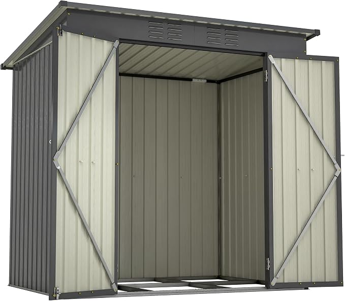 6x4 FT Outdoor Metal Storage Shed - Image 5
