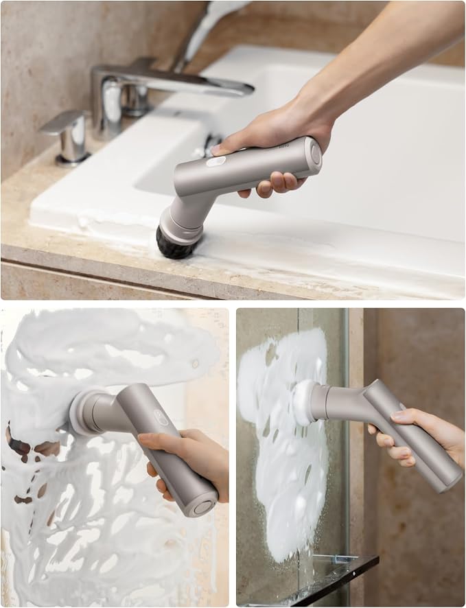 HOTO Cordless Electric Spin Scrubber, IPX7 Full Body Waterproof Dish Scrubber - Image 8