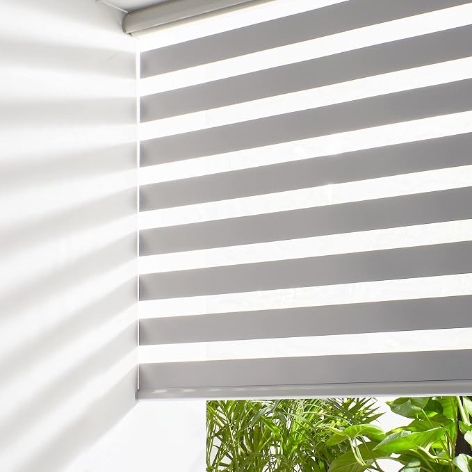 Persilux Cordless Zebra Blinds for Windows Free-Stop Window Shades Dual Layer by PersiluxHome