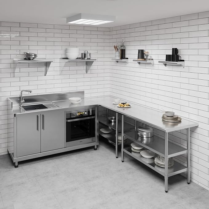 AmGood 6" X 16" Stainless Steel Wall Shelf | Metal Shelving | Garage, Utility - Image 2