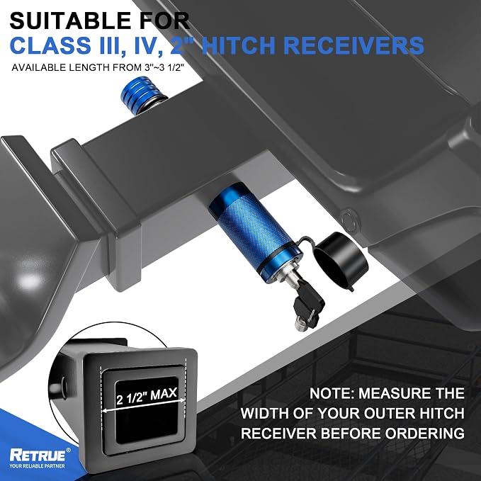RETRUE Trailer Hitch Locks, 5/8" Locking Hitch Pin - Image 2