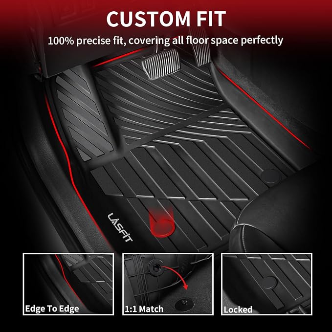 LASFIT Floor Mats for Cadillac XT4 2019-2025, All Weather TPE Custom Fit - Image 3