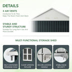 8X6FT Outdoor Steel Storage Shed - Image 4