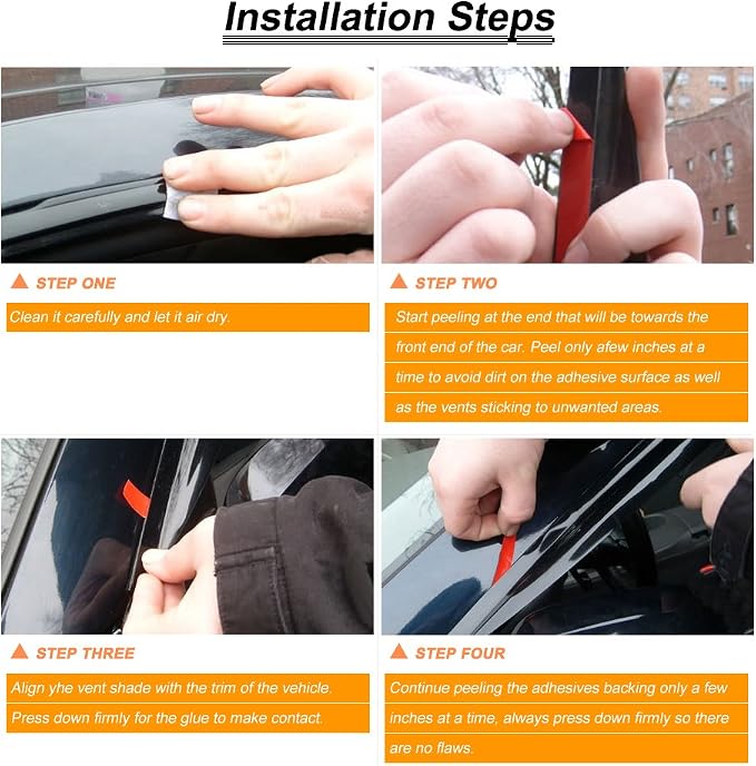 4pc Sun Rain Guards Window Visor Wind Deflector Compatible - Image 6