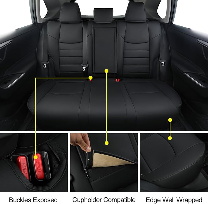 RISINGSTAR Rav4 Seat Covers, fit 2019-2025 Toyota Rav4 XLE LE XLE Premium - Image 5