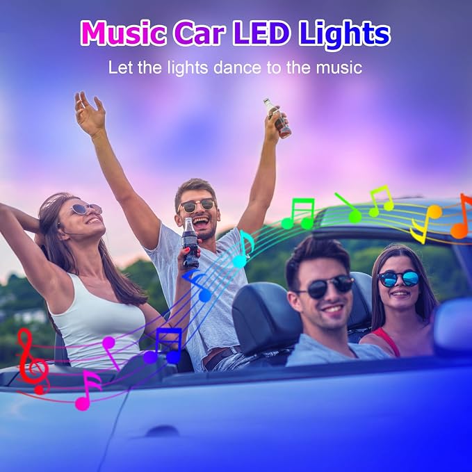 6 in 1 Car LED Strip Lights, RGB Car Interior Lights - Image 6