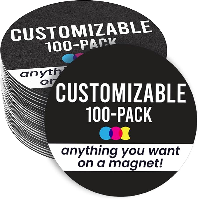 Magnet Me Up Customizable 30 Mil Round Magnet- 5”, 100 PK Weatherproof Car by MagnetMeUp