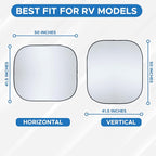 2-Piece RV Windshield Sunshade | Reflective 240T Polyester Front Windshield - Image 2