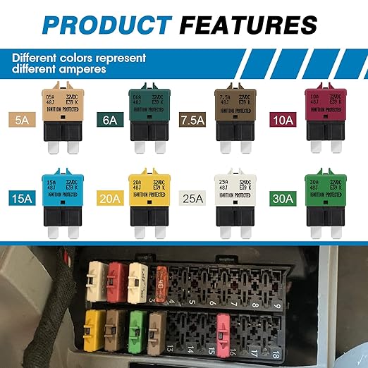 GLOSO Circuit Breaker Blade Fuse E39 Manual Reset Fuse - Image 3