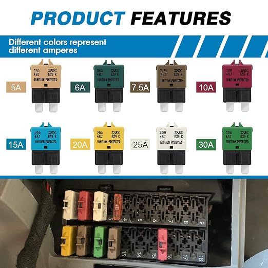 GLOSO Circuit Breakers E39 Manual Reset Low Profile ATC/ATO - Image 3