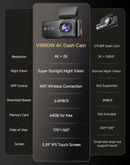 Dash Cam Front and Rear: 4K+2K Dash Camera - Image 2