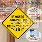 Drink Tonight Bar Sign | 12x12″ Durable Funny Man Cave Decor Metal Beer Signs - Image 4
