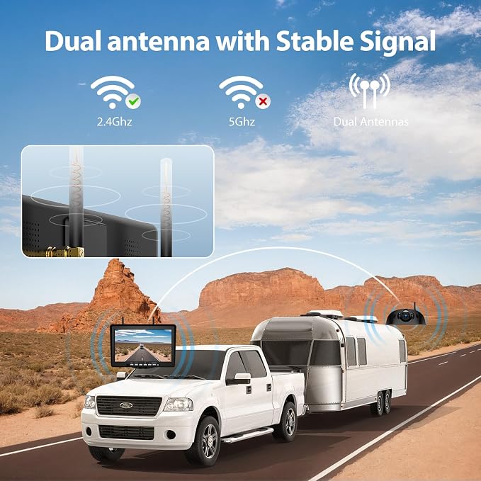 10.1" RV Backup Camera Wireless System Plug and Play, Pre-Wired - Image 6