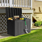 45 Gallon Lockable Resin Deck Box, Waterproof & UV-Resistant Outdoor Storage Box - Image 3