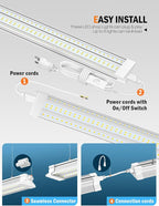 Upgrade Super Bright Hanging | Surface Mount 4' 10000LM 5000K 60W Linkable 4FT - Image 4