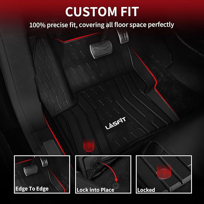 LASFIT Floor Mats Fit for Lincoln MKC 2019 2018 2017 2016 2015 TPE All Weather - Image 2