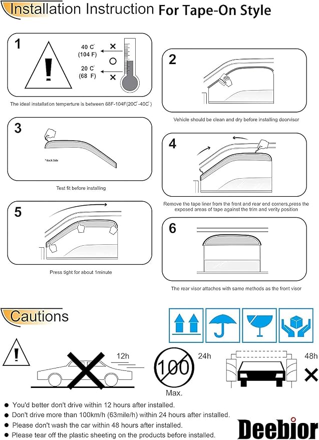 94076 Side Window Wind Deflector, Dark Smoke Window Visors fit - Image 6