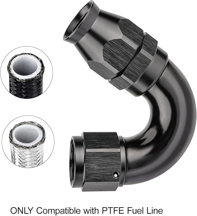EVIL ENERGY 10AN 150 Degree PTFE One Piece Full Flow End Hose Fitting Aluminum - Image 5