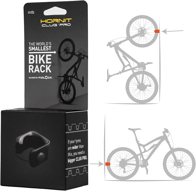 Hornit CLUG PRO | Wall Mounted Bike Rack | Secured by FIDLOCK | 5 Sizes | Easy by Hornit